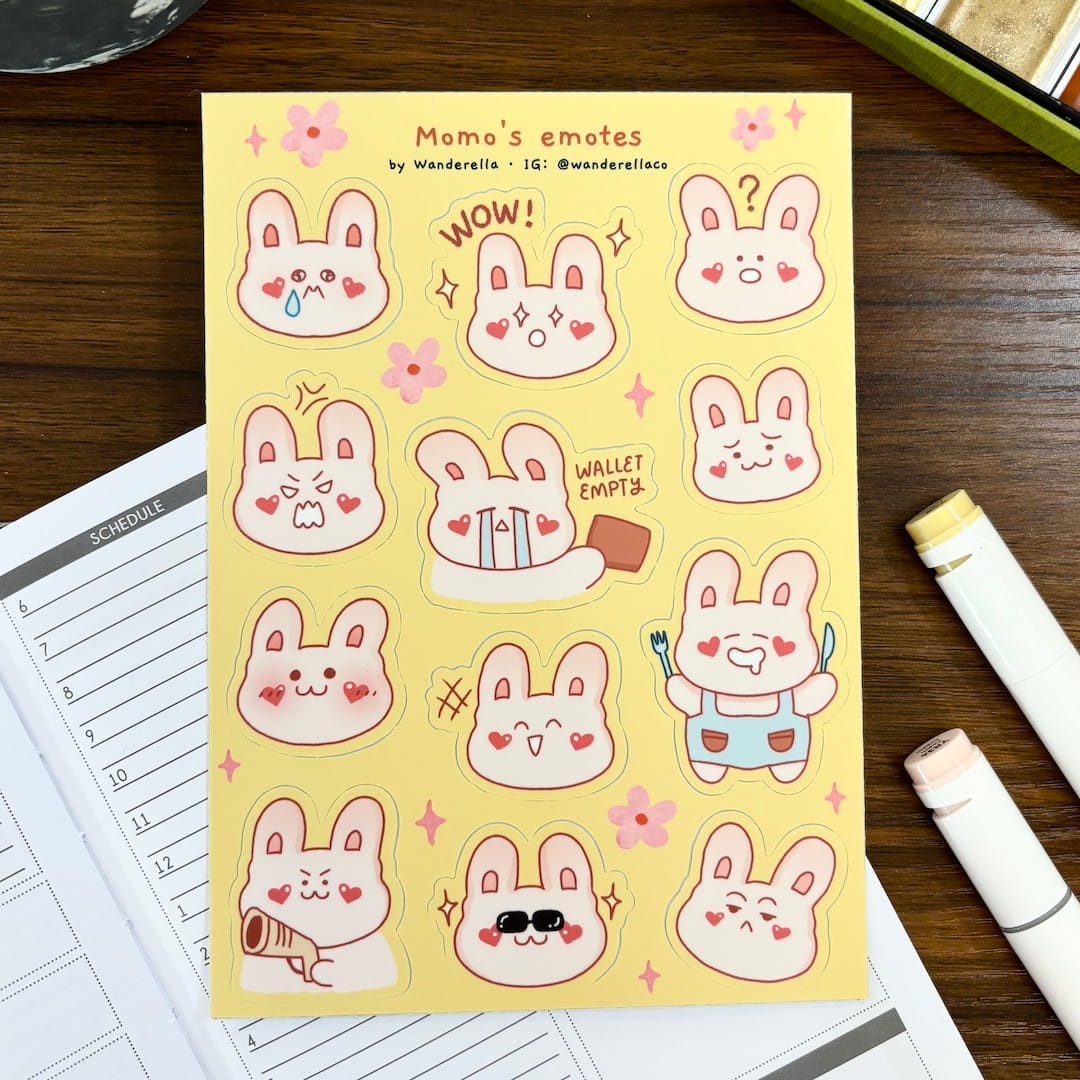 Momo's Emote Sticker Sheet