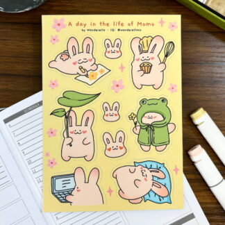 A Day in The Life of Momo Sticker Sheet