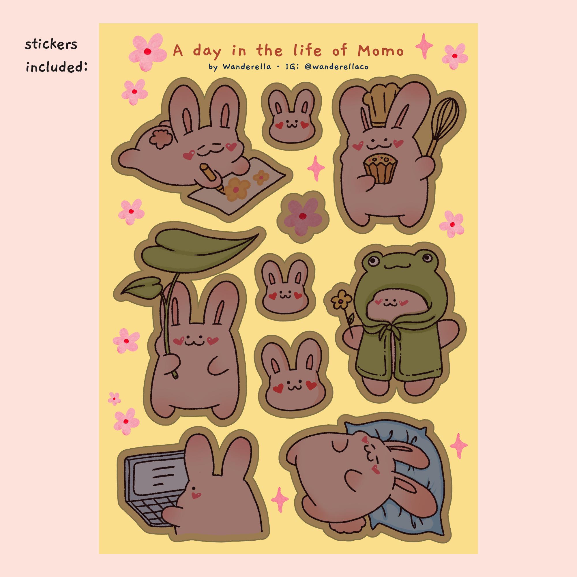 A Day in The Life of Momo Sticker Sheet - Image 2