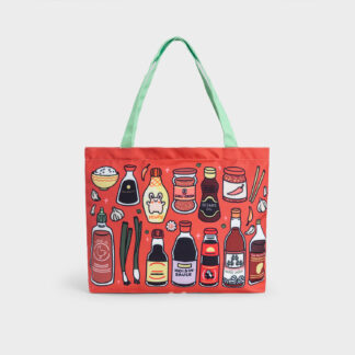 Asian Condiment Double-Sided Zipper Tote Bag