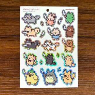 Violent but Cute sticker sheet (holo)