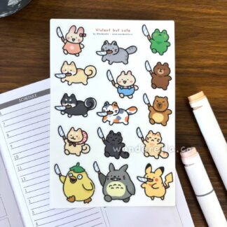 Violent but Cute sticker sheet
