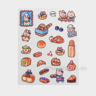 Bunny's Bakery clear sticker sheet