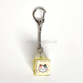 Calico cat keycap keychain