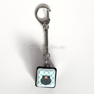 Black cat keycap keychain